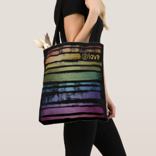 Equality Love Rainbow Brush Strokes LGBTQ ID656 Tote Bag
