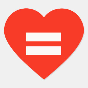 Equality Pride Flag Heart Sticker
