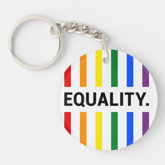 Equality Pride Rainbow Acrylic  Key Ring (Front)