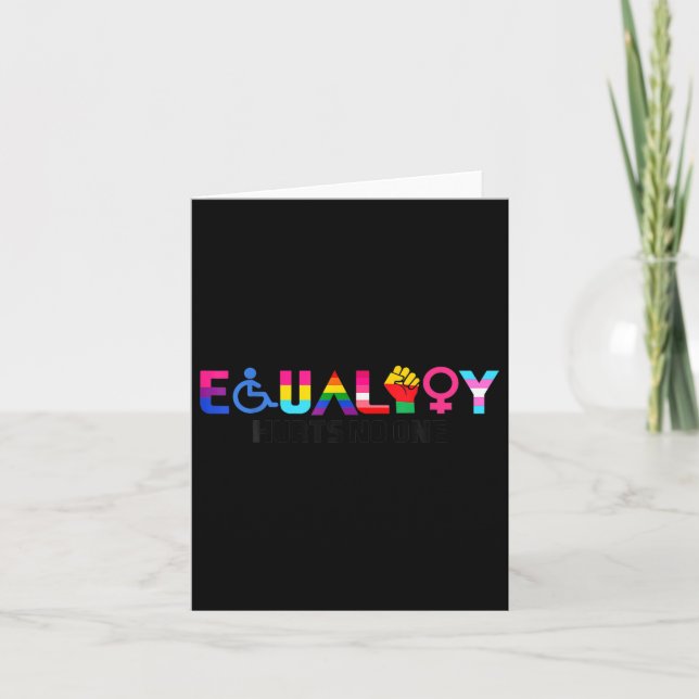 Equality Pride Rainbow Lgbtq Feminist Disability S Card (Front)