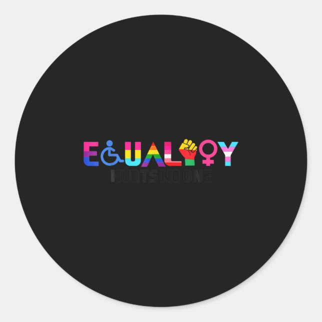 Equality Pride Rainbow Lgbtq Feminist Disability S Classic Round Sticker (Front)