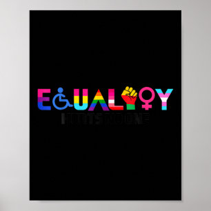 Equality Pride Rainbow Lgbtq Feminist Disability S Poster