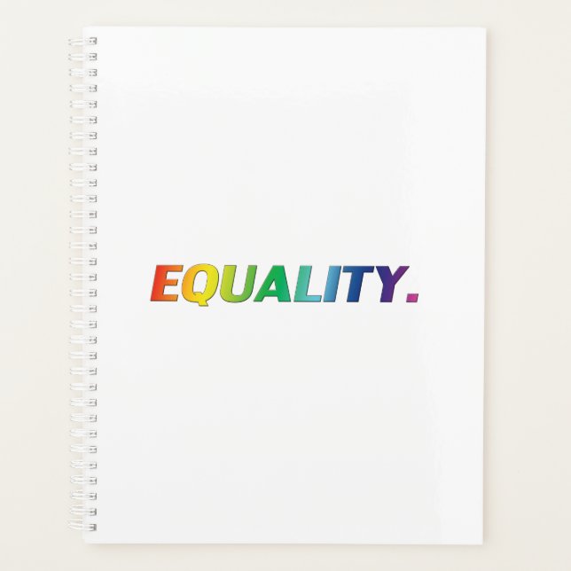 Equality rainbow gradient modern typography  planner (Front)