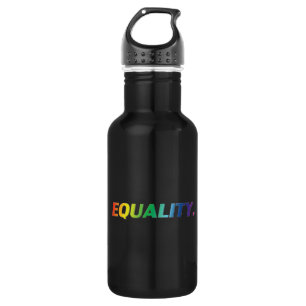 "Equality" rainbow pride colours lgbtq lgbt black 532 Ml Water Bottle