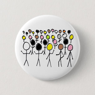 Equality Stickmen 6 Cm Round Badge