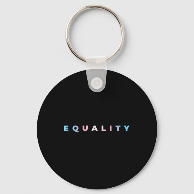Equality Subtle Trans Pride Flag Transgender Right Key Ring (Front)