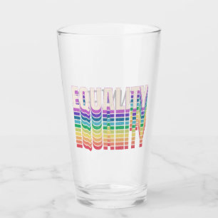 Equality text design glass