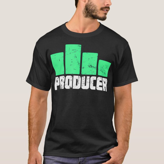 Equalizer Bars  Distressed Music Producer  T-Shirt (Front)