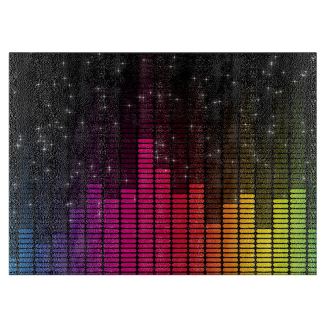 Equalizer Disco Lights Music Volume Cutting Board (Front)
