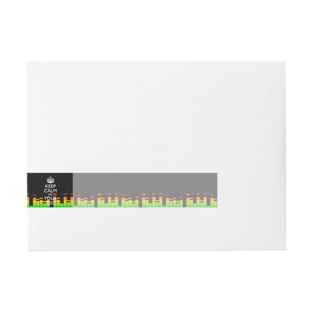 Equalizer DJ KEEP CALM AND Your Creative Text Wraparound Address Label (Front)