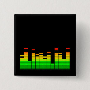 Equalizer Vibes from the Beat of DJ Music 15 Cm Square Badge