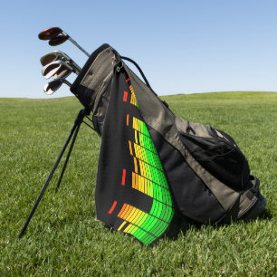 Equalizer Vibes from the Beat of DJ Music Black Golf Towel
