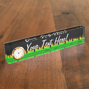 Equalizer Vibes from the Beat of DJ Music Black Nameplate