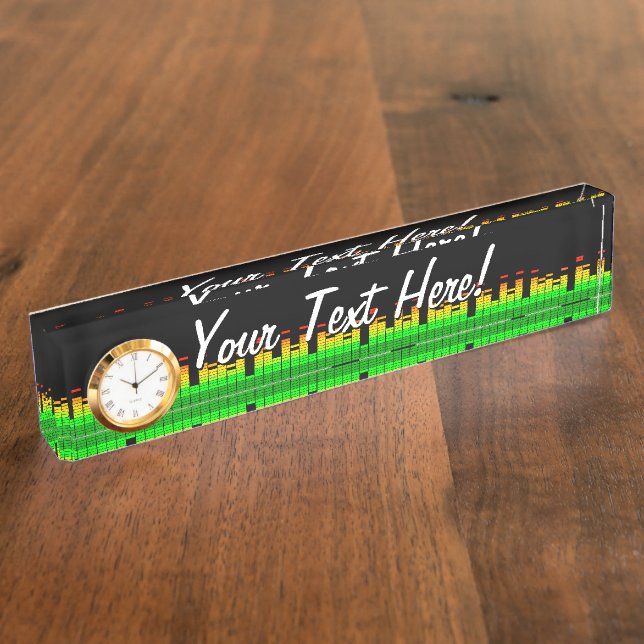 Equalizer Vibes from the Beat of DJ Music Black Nameplate (Side)