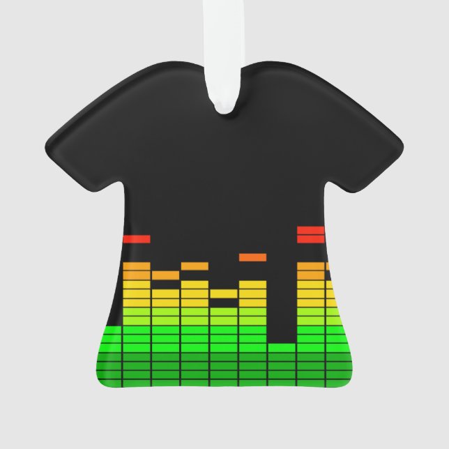 Equalizer Vibes from the Beat of DJ Music Black Ornament (Back)