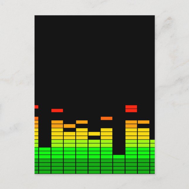 Equalizer Vibes from the Beat of DJ Music Black Postcard (Front)