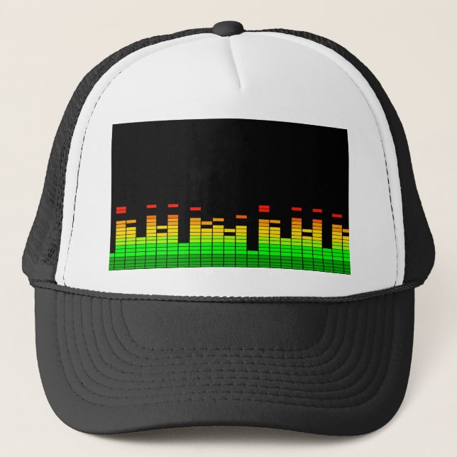 Equalizer Vibes from the Beat of DJ Music decor Trucker Hat (Front)