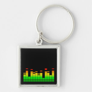 Equalizer Vibes from the Beat of DJ Music Graphic Key Ring