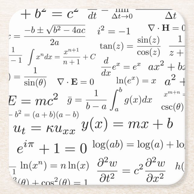 Equations of Math and Science Coasters (Front)