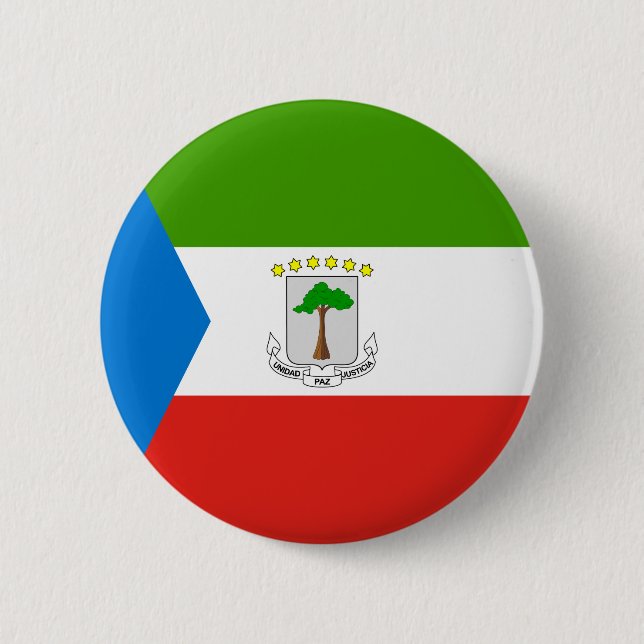 Equatorial Guinea Flag 6 Cm Round Badge (Front)