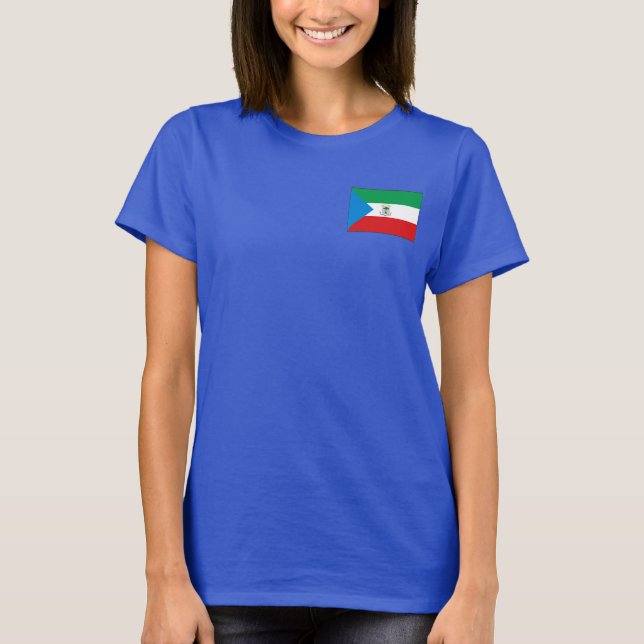 Equatorial Guinea Flag and Map dk T-Shirt (Front)