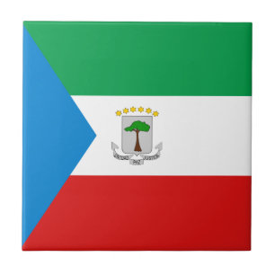 Equatorial Guinea Flag Ceramic Tile