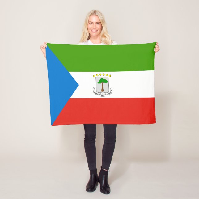 Equatorial Guinea Flag Fleece Blanket (In Situ)