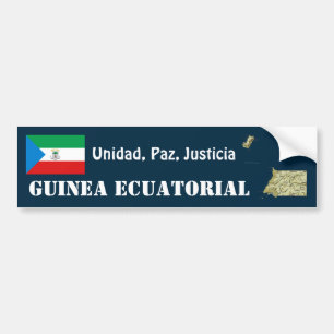 Equatorial Guinea Flag + Map Bumper Sticker