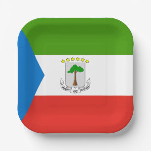 Equatorial Guinea Flag Paper Plate