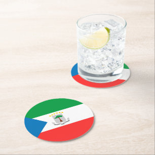 Equatorial Guinea flag Round Paper Coaster