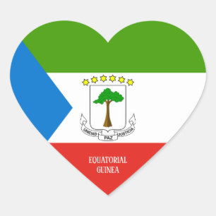 Equatorial Guinea Flag Splendid Patriotic Heart Sticker