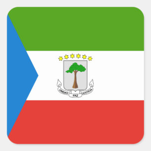 Equatorial Guinea Flag Square Sticker