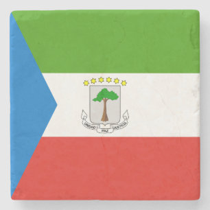 Equatorial Guinea Flag Stone Coaster