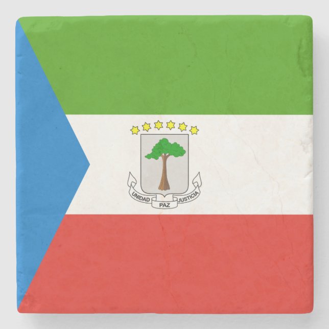 Equatorial Guinea Flag Stone Coaster (Front)