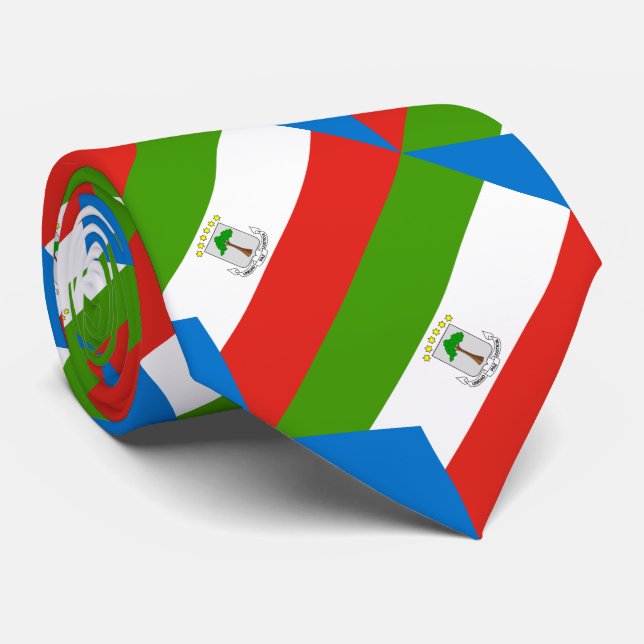 Equatorial Guinea Flag Tie (Rolled)