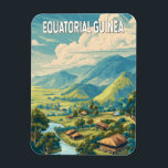 Equatorial Guinea Illustration Travel Art Vintage Magnet<br><div class="desc">Equatorial Guinea retro vector travel design. From the colonial charm of Malabo to the wildlife-rich Monte Alén National Park,  it’s a destination for those seeking off-the-beaten-path adventure and natural beauty.</div>