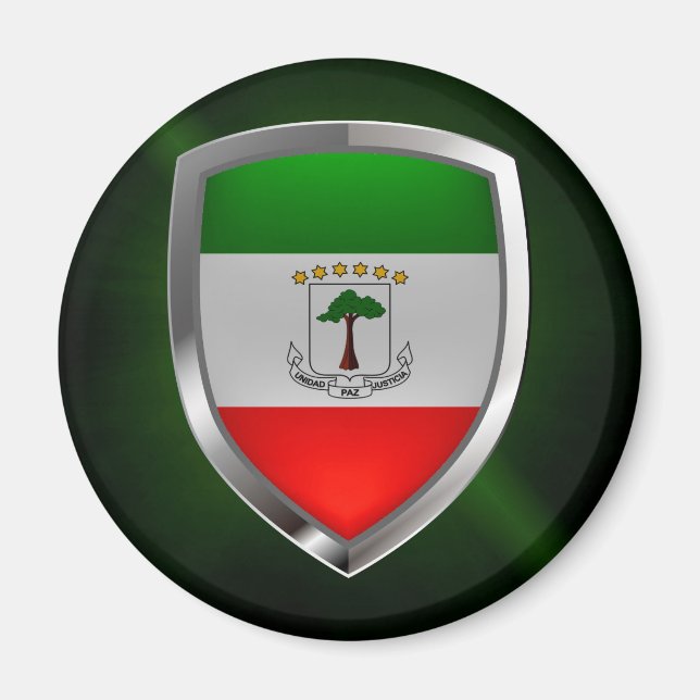 Equatorial Guinea Mettalic Emblem Magnet (Front)