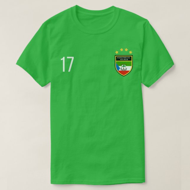 Equatorial Guinea Number 17 Sports Jersey Seventee T-Shirt (Design Front)