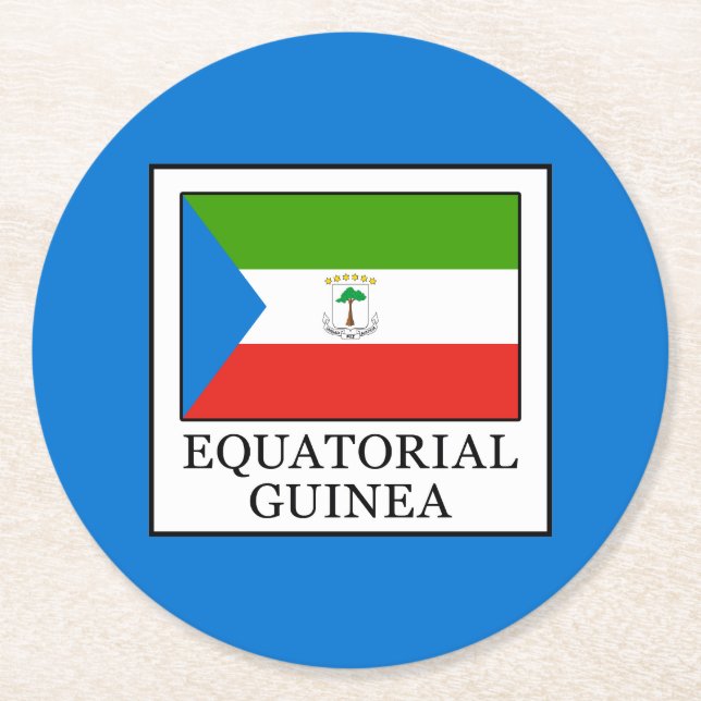Equatorial Guinea Round Paper Coaster (Front)