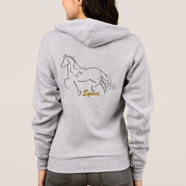 Eques Friesian Horse Zippered Sweatshirt (Back)