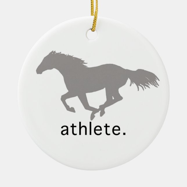 Equestrian Athlete Ceramic Tree Decoration (Front)