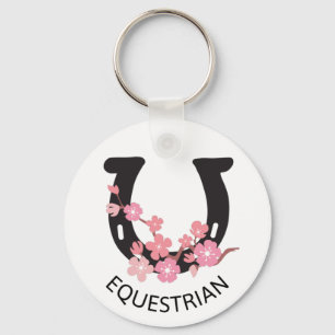 Equestrian beautiful design with floral horseshoe key ring