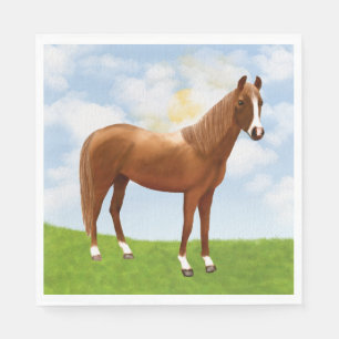 Equestrian Birthday Western Wedding Brown Horse Napkin