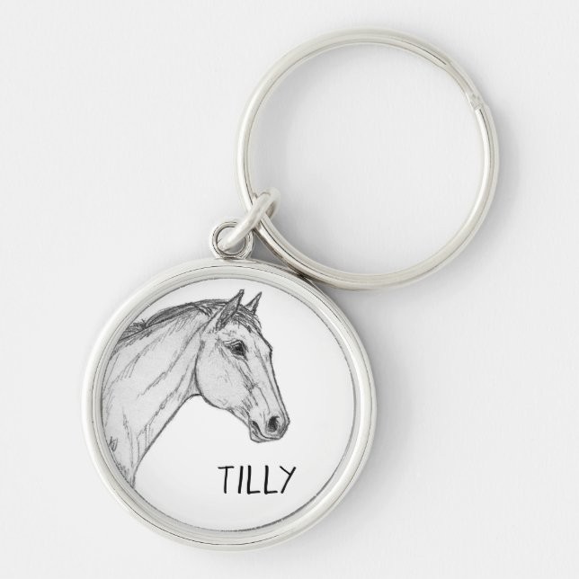 Equestrian Bridle Name Tag Keychain (Front)