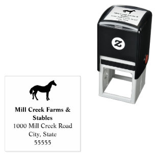 Equestrian Business Name Horse Return Address Self-inking Stamp