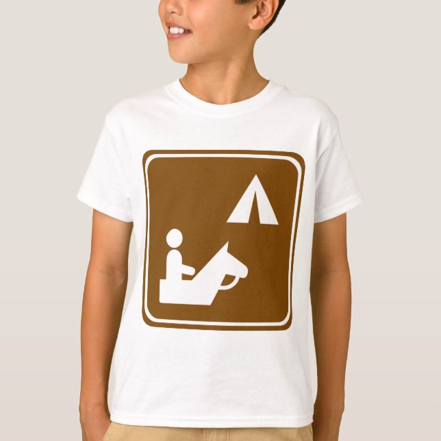 Equestrian Campground Highway Sign T-Shirt (Front)