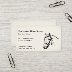 Equestrian Centre Riding Stables Business Card