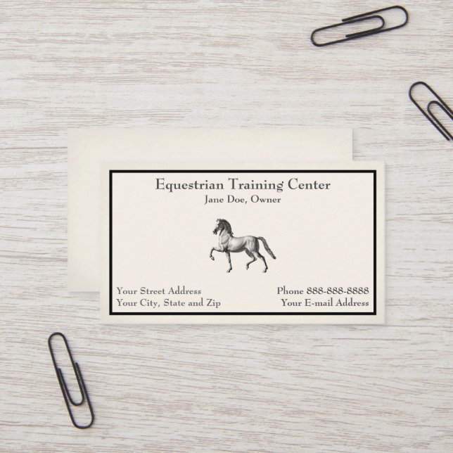 Equestrian Centre Riding Stables Business Card (Front/Back In Situ)