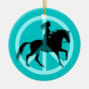 equestrian ceramic tree decoration