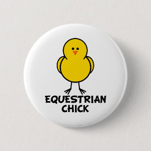 Equestrian Chick 6 Cm Round Badge